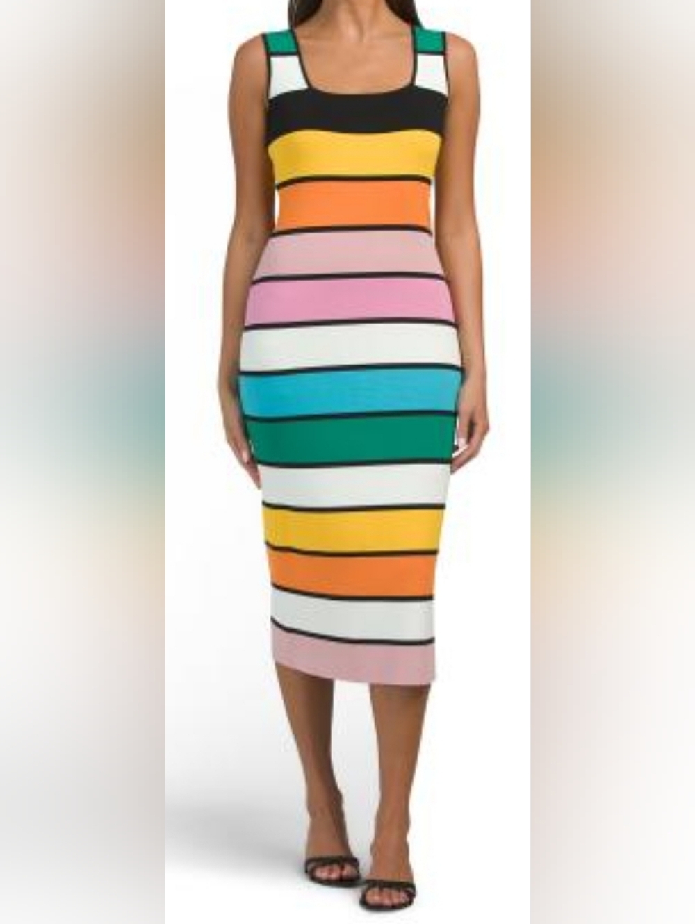 Elie Tahari The Georgia Striped Midi Sweater Dress in size S NWT